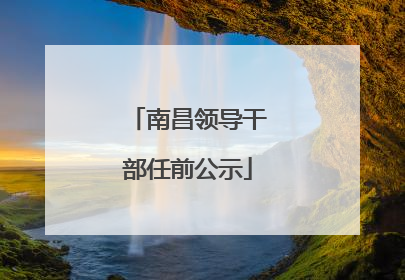 南昌领导干部任前公示