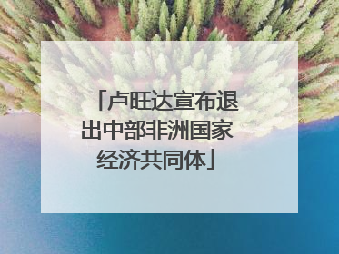 卢旺达宣布退出中部非洲国家经济共同体