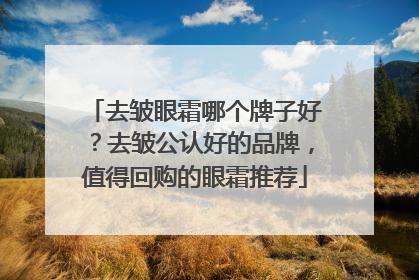 去皱眼霜哪个牌子好？去皱公认好的品牌，值得回购的眼霜推荐