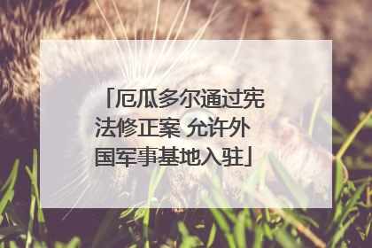 厄瓜多尔通过宪法修正案 允许外国军事基地入驻