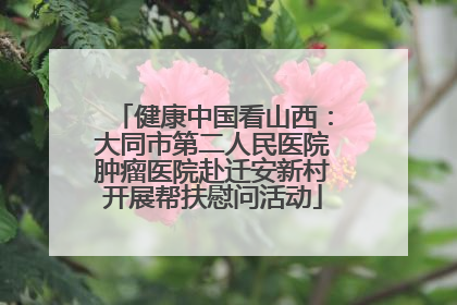 健康中国看山西：大同市第二人民医院肿瘤医院赴迁安新村开展帮扶慰问活动