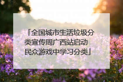 全国城市生活垃圾分类宣传周广西站启动 民众游戏中学习分类