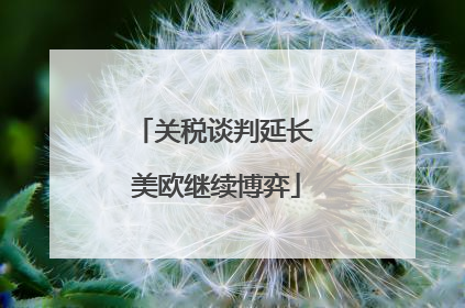 关税谈判延长 美欧继续博弈