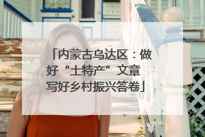 内蒙古乌达区：做好“土特产”文章 写好乡村振兴答卷