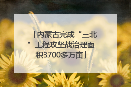 内蒙古完成“三北”工程攻坚战治理面积3700多万亩