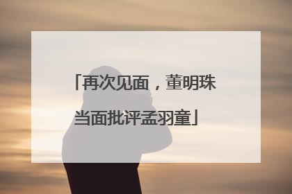 再次见面，董明珠当面批评孟羽童