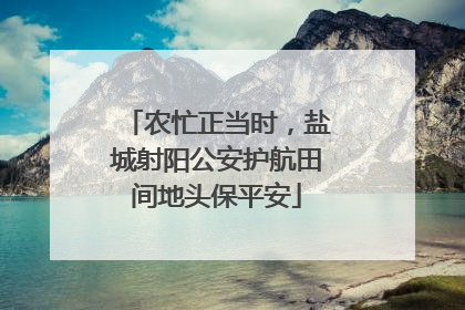 农忙正当时，盐城射阳公安护航田间地头保平安