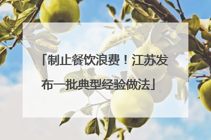 制止餐饮浪费！江苏发布一批典型经验做法