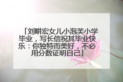 刘畊宏女儿小泡芙小学毕业，写长信祝其毕业快乐：你独特而美好，不必用分数证明自己