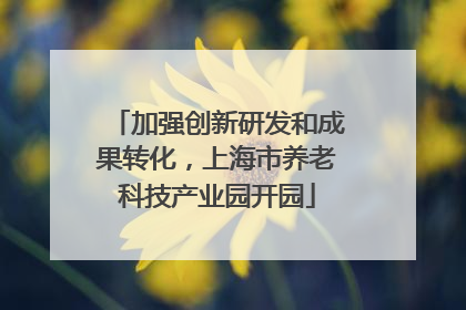 加强创新研发和成果转化，上海市养老科技产业园开园