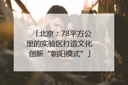 北京：78平方公里的实验区打造文化创新“朝阳模式”
