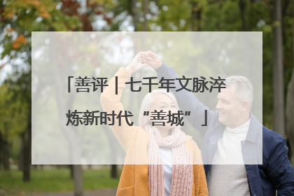 善评｜七千年文脉淬炼新时代“善城”