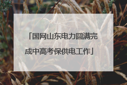 国网山东电力圆满完成中高考保供电工作