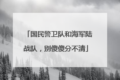 国民警卫队和海军陆战队，别傻傻分不清