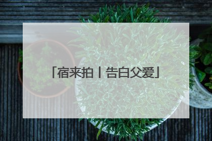 宿来拍丨告白父爱