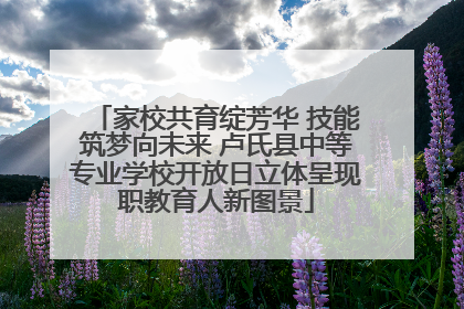 家校共育绽芳华 技能筑梦向未来 卢氏县中等专业学校开放日立体呈现职教育人新图景