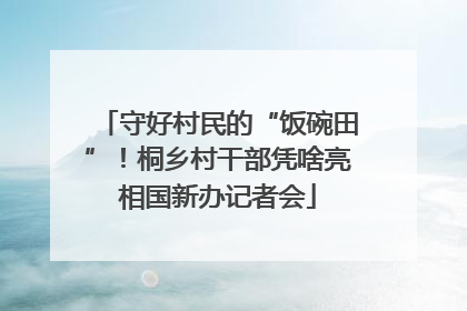 守好村民的“饭碗田”！桐乡村干部凭啥亮相国新办记者会