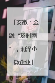 安徽：金融“及时雨”，润泽小微企业