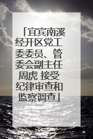 宜宾南溪经开区党工委委员、管委会副主任周虎 接受纪律审查和监察调查