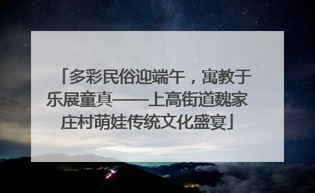 多彩民俗迎端午，寓教于乐展童真——上高街道魏家庄村萌娃传统文化盛宴