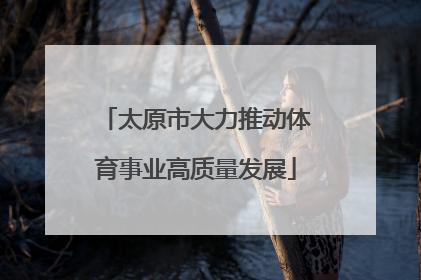 太原市大力推动体育事业高质量发展