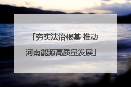 夯实法治根基 推动河南能源高质量发展