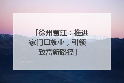 徐州贾汪：推进家门口就业，引领致富新路径