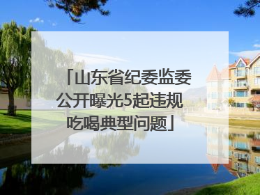 山东省纪委监委公开曝光5起违规吃喝典型问题