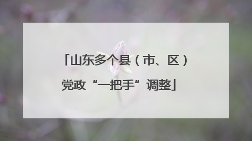 山东多个县（市、区）党政“一把手”调整