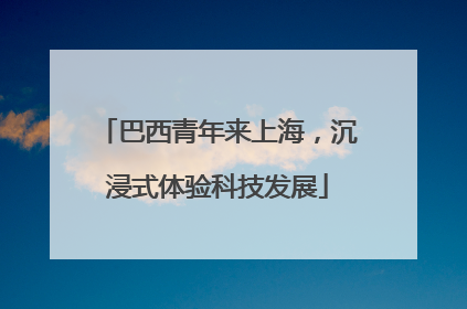 巴西青年来上海，沉浸式体验科技发展