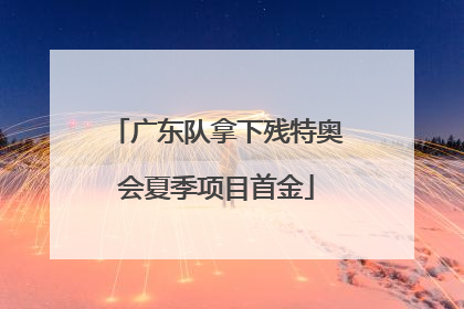 广东队拿下残特奥会夏季项目首金