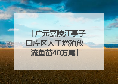广元嘉陵江亭子口库区人工增殖放流鱼苗40万尾