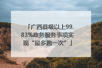 广西县级以上99.83%政务服务事项实现“最多跑一次”