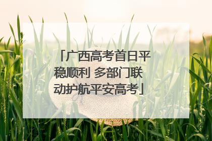 广西高考首日平稳顺利 多部门联动护航平安高考