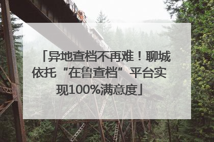 异地查档不再难！聊城依托“在鲁查档”平台实现100%满意度