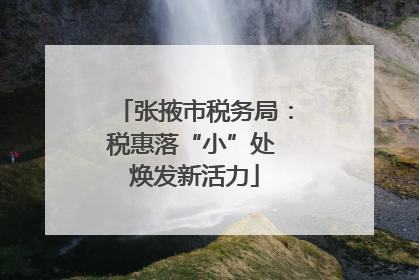 张掖市税务局：税惠落“小”处 焕发新活力