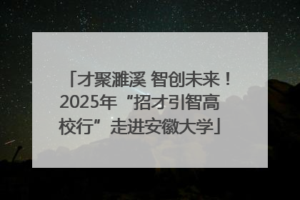 才聚濉溪 智创未来！2025年“招才引智高校行”走进安徽大学