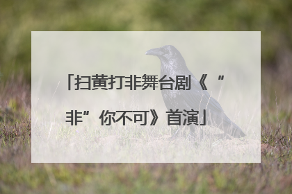 扫黄打非舞台剧《“非”你不可》首演