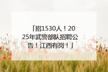 招1530人！2025年武警部队招聘公告！江西有岗！
