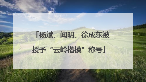 杨斌、闻明、徐成东被授予“云岭楷模”称号
