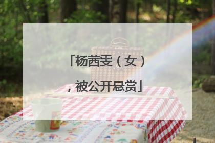 杨茜雯（女），被公开悬赏