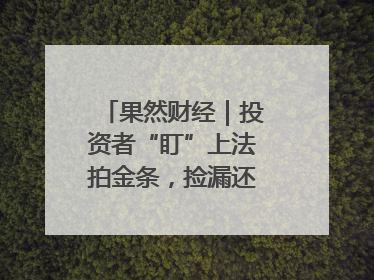 果然财经｜投资者“盯”上法拍金条，捡漏还是风险？