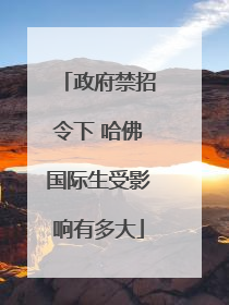 政府禁招令下 哈佛国际生受影响有多大