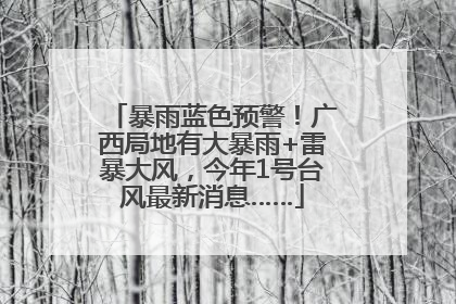 暴雨蓝色预警！广西局地有大暴雨+雷暴大风，今年1号台风最新消息……