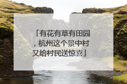 有花有草有田园，杭州这个景中村又给村民送惊喜