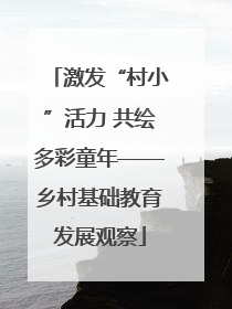 激发“村小”活力 共绘多彩童年——乡村基础教育发展观察