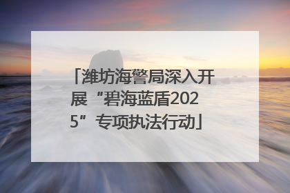 潍坊海警局深入开展“碧海蓝盾2025”专项执法行动