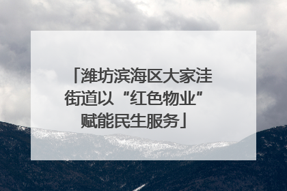 潍坊滨海区大家洼街道以“红色物业”赋能民生服务