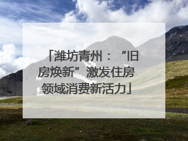 潍坊青州：“旧房焕新”激发住房领域消费新活力