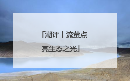 潮评丨流萤点亮生态之光